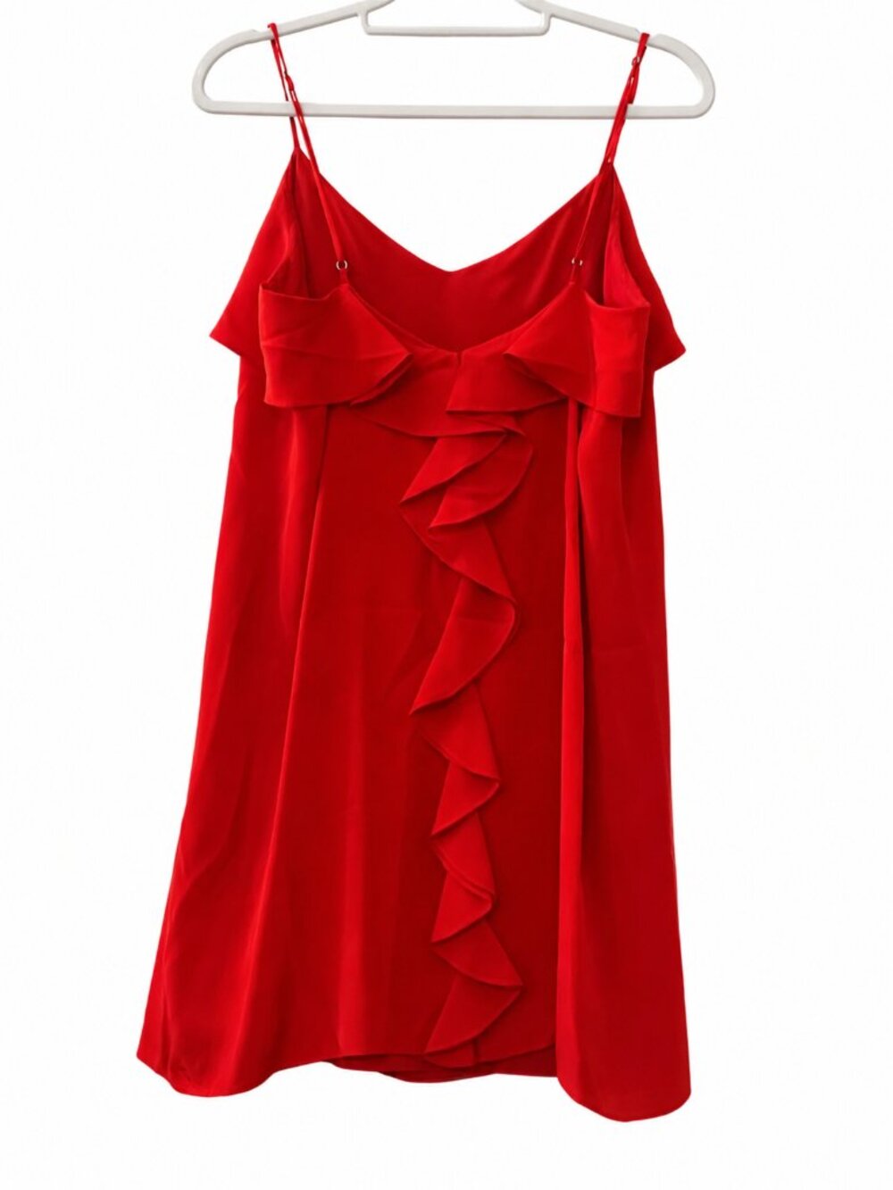 Tibi Red Ruffle Slip Dress - Picture 2 of 2